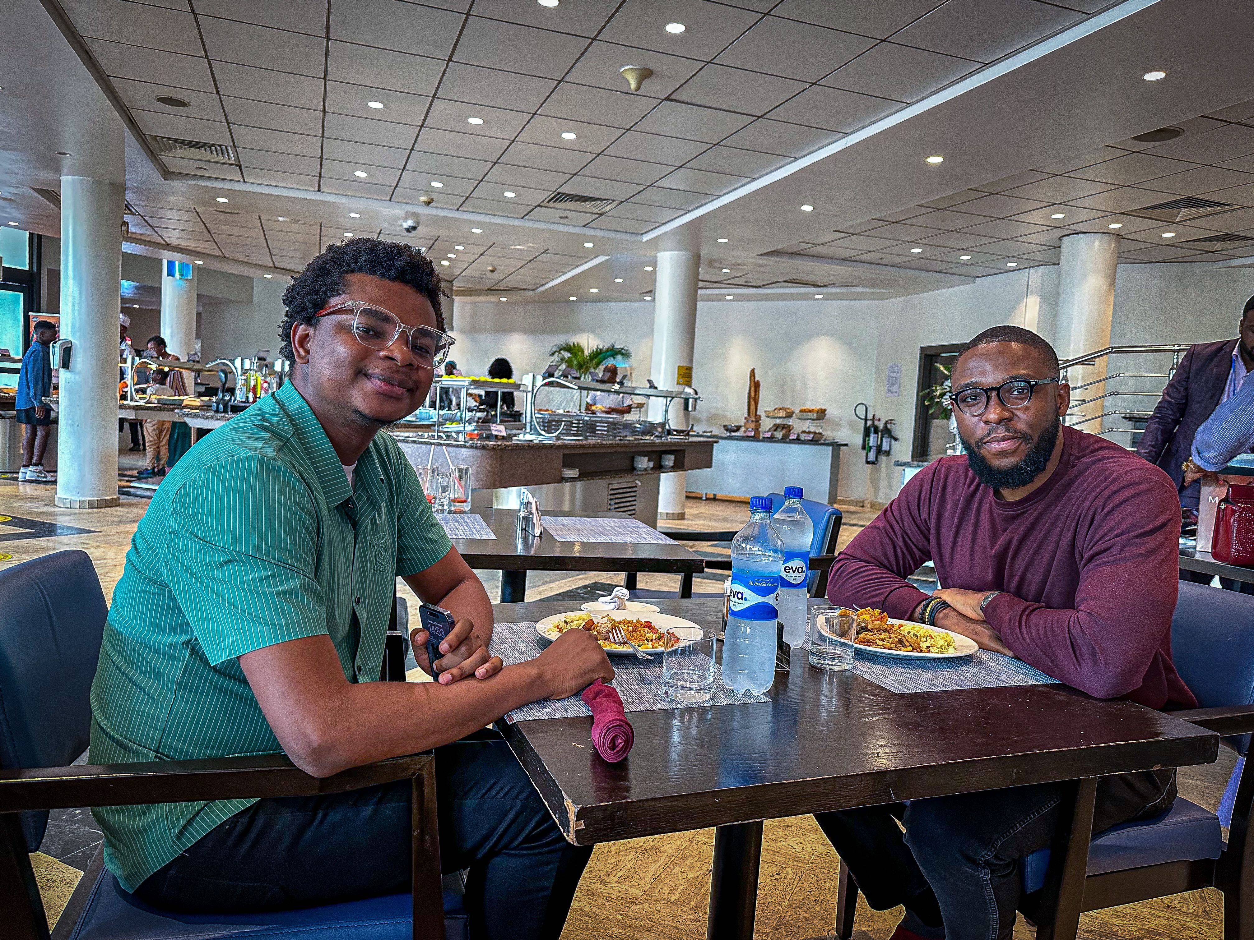 two men at cafe